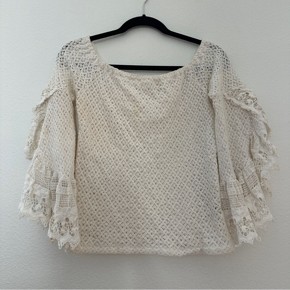 Jen’s Pirate Booty For Free People Cream Lace Top